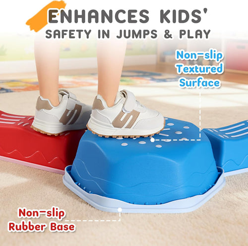 18 Pieces Non-Slip Balance Beam Stepping Stones for Kids 3 Years