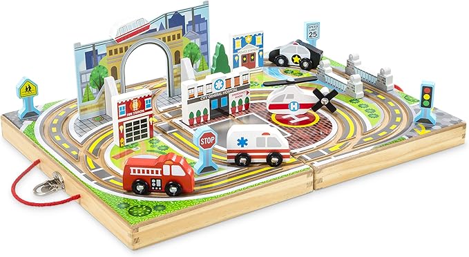 Wooden, 4 Rescue Vehicles for Toddlers
